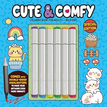 Capa do livro Cute & Comfy Coloring Book for Adults - Bold Easy - Special Edition - Livro de Colorir Adulto