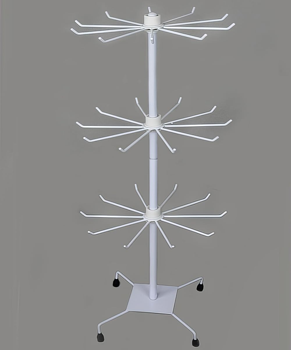 Yudu Espositore a 3 ripiani, in metallo, 73 cm (bianco)