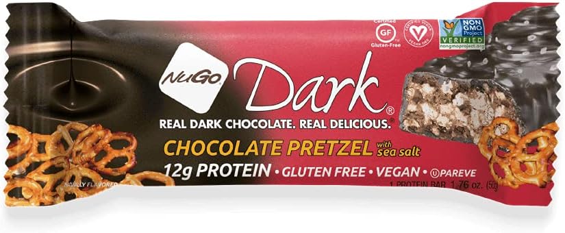 NuGoOrganic Nutrition Bar, Dark Chocolate Almond, 1.76-Ounce Bars (Pack of 12)