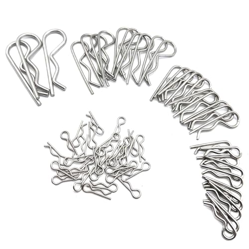 Image of 63 Pcs Stainless Steel Hitch Pin Clip R Clips Retaining Pins Tractor Hair Pin Assortment Spring Clip Retainer Pins Hitch Keeper Pins Kit for Dolly Pins /Trailer Pin Clips