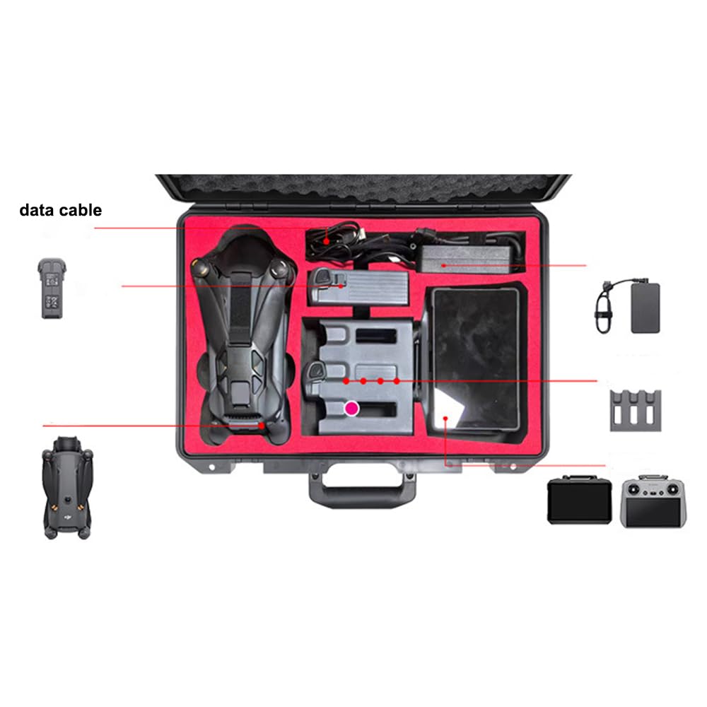 Custodia rigida impermeabile antiurto per drone DJI Mavic 4 Pro e RC Pro 2, custodia protettiva da viaggio con schiuma personalizzata per batterie, eliche e accessori, Nero , Unisex