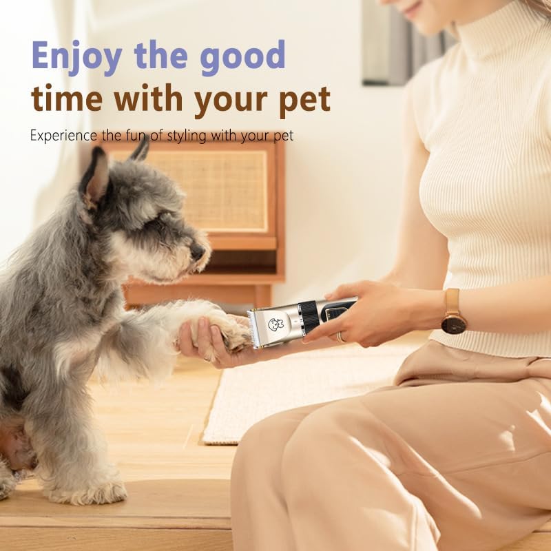 Miniatura 4 de Kit de aseo para perros, afeitadora para mascotas, cortadora de pelo de bajo ruido, recargable, inalámbrica, silenciosa, eléctrica, silenciosa, para