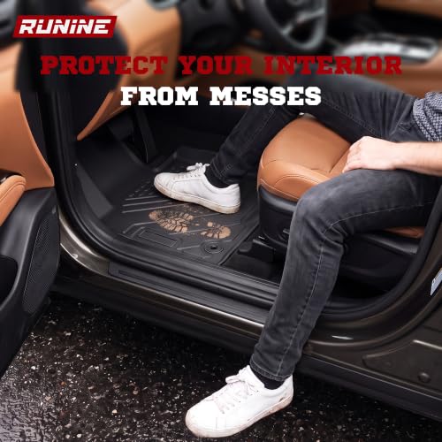 Image of Floor Mats for Hyundai Tucson 2022-2026 (Not for Hybrid & PHEV), 2-in-1 All Weather TPE Floor Liners with Removable Carpet Layer, Custom Fit Waterproof Anti-Slip Car Mats Front & Rear