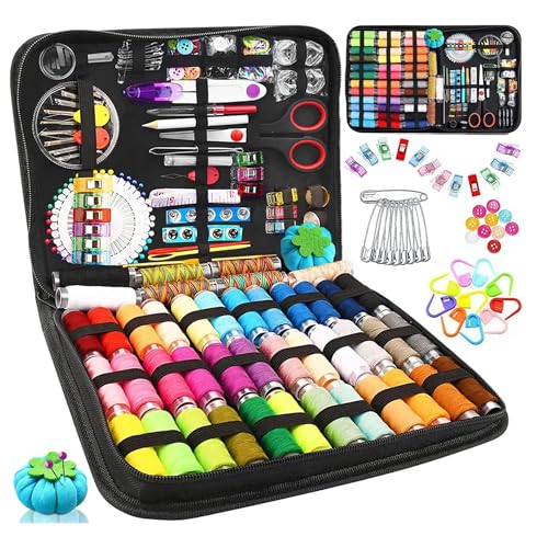 Lista de Hilos de coser de esta semana. 42 Kit de Costura Portátil 304 Piezas,Costureros para Casa Profesional con Hilos para Coser,Tijeras de Costura,Agujas para Coser,Cinta Métrica y Accesorios,Ideal para...
