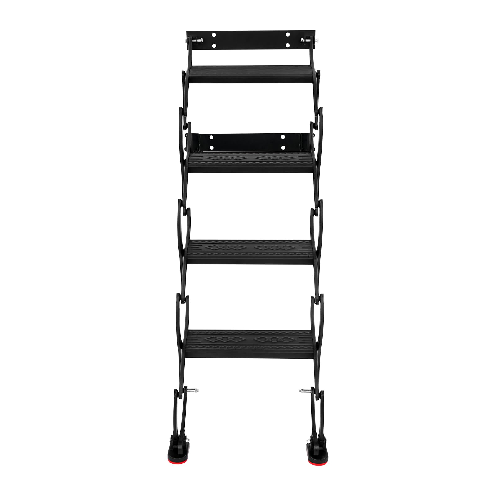 Escalera para el ático, 4 peldaños montados en la pared, escalera plegable extensible, montada en la pared, escalones antideslizantes, escalera telescópica, capacidad de carga 200 kg
