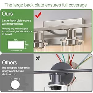 4-Light Bathroom Light Fixtures, Brushed Nickel Vanity Lights with Clear Glass Shades, Modern Bathroom Wall Lamp for Mirror Living Room Cabinet Bedroom Porch 4 Light Bathroom Light Fixtures Brushed Nickel Vanity Lights with Clear Glass Shades Modern Bathroom Wall Lamp for Mirror Living Room Cabinet Bedroom Porch