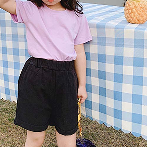 KISBINI Little Girls Boys Short Sleeve T-Shirt Cotton Solid Tees for Toddlers2