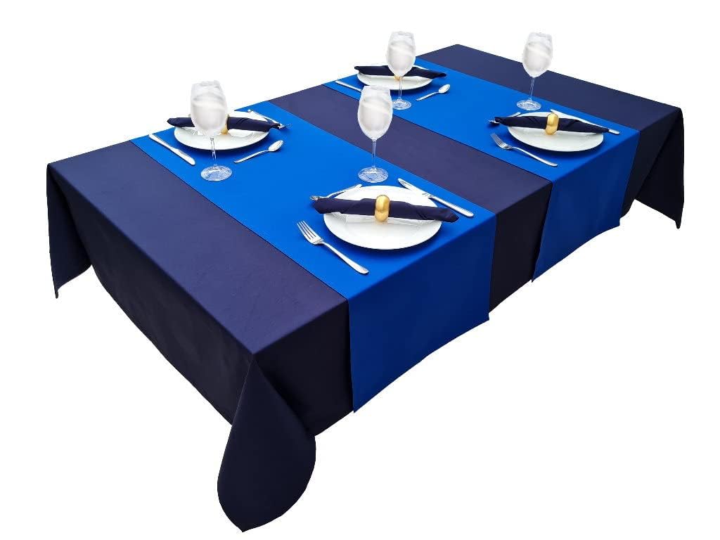 Table Runner Table Linen Made of 100% Cotton Collection Concept, Choice of Colours and Sizes (Table Runner - 45 x 120 cm, Royal Blue) - Image 4