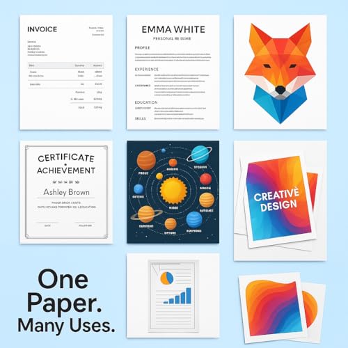 Image of A4 Premium Snow White Paper - 80 GSM Ultra Smooth Finish | Double Side Printable Colored Sheets For Invoicing, Office, Craft, Letterhead & Projects | Pack of 100 Sheets (Snow White)