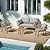 DWVO Patio Furniture Set 4 Pieces Boho Wicker Bistro Set, All Weather Outdoor Rattan Conversation Set with Loveseat Chairs Table Soft Cushions for Backyard, Pool, Garden - Grey