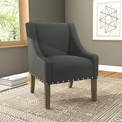 Image of HomePop Classic Swoop Arm Accent Chair - Dark Charcoal