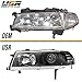 USR DEPO 92-96 Prelude UPGRADE Projector Headlight Assembly Set with Corner Lights (Left + Right) Compatible with 1992-1996 Honda Prelude (All Clear Lens, Black Housing, Plug and Play, 2PC Set)