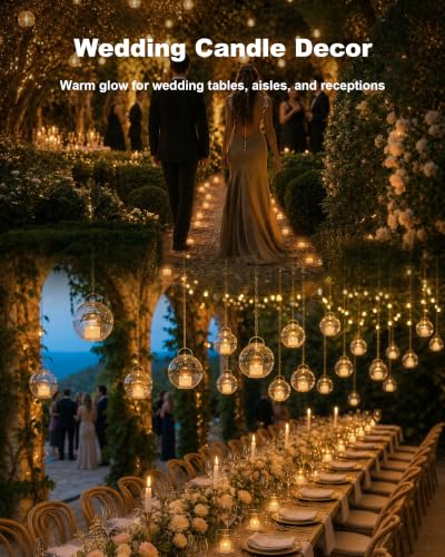 Image of Homemory 100-Pack Flameless Tea Lights Candles Battery Operated, 200+ Hours | Flickering LED Tealights for Wedding Centerpieces, Banquets, Party Tables, Halloween, Christmas Displays and Reception Decor