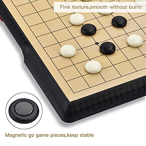 Juego de mesa Go con tablero portátil plegable 19x19 miniatura 6