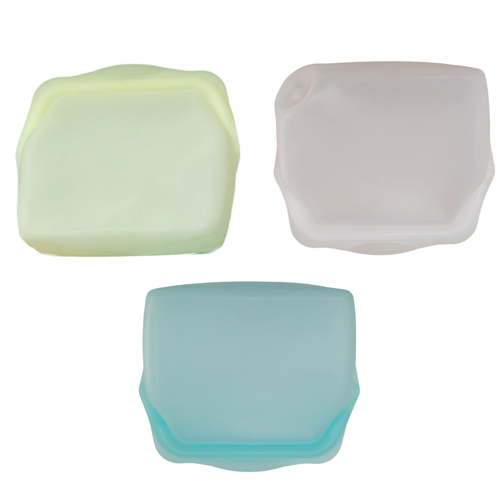 Silicone Food Bags Leakproof Sandwich Bags with Double Zippers for Picnics Lunch Camping Storage Silicone Pouches