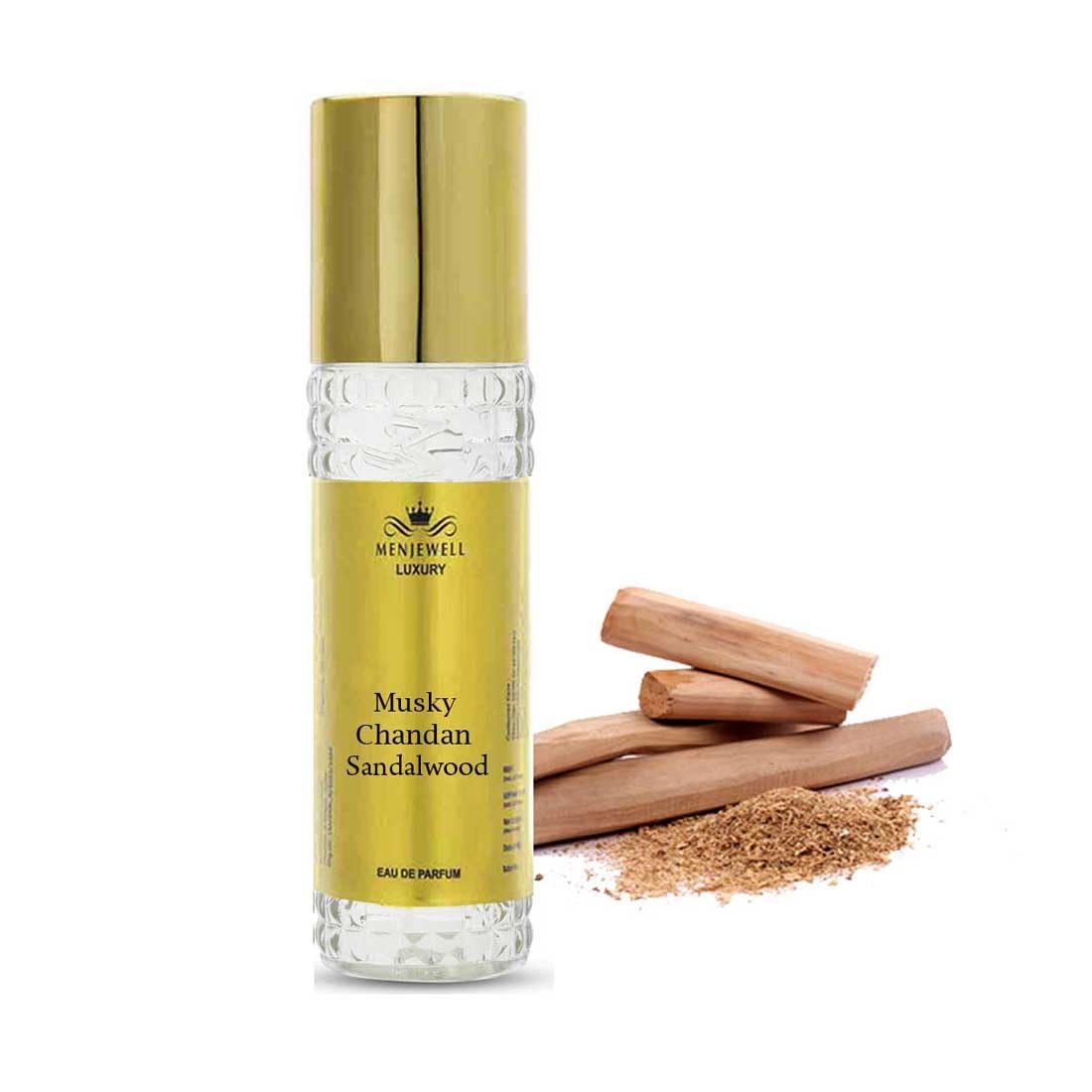 Menjewell Musky Chandan Sandalwwod Perfume For Daily Purpose Long Lasting Fragrance Spray