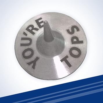 Tungsten Spinning Top with Engraved Youre Tops- Well Balanced - High Density - Long-Lasting Spin Upto 2 Minutes - 1 x 1 x 1.16 Inches - 90% Tungsten with Nickel-Iron