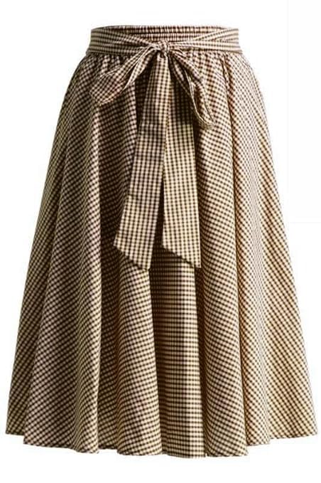 Women's Gingham Skirt with Umbrella Flair.-picture-48