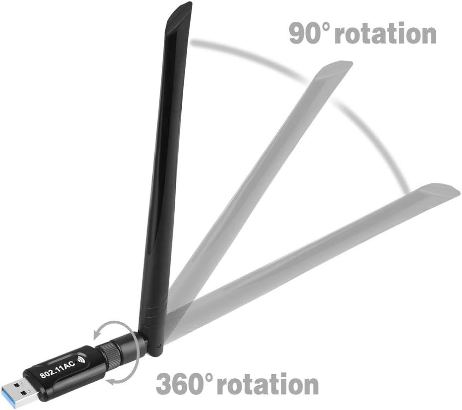 USB WiFi Adapter for Desktop PC/ Laptop 802.11AC 1300Mbps Dual Band USB3.0 Wireless Adapter with 2.4GHz/5GHz 5dBi High Gain Antenna, Supports MU-MIMO, Windows 10/8.1/8/7/XP, Mac OS 10.9-10.14 : Electronics