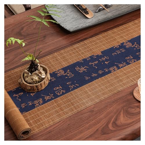 Chemin de table en bambou jaune nappe de fête rectangulaire
