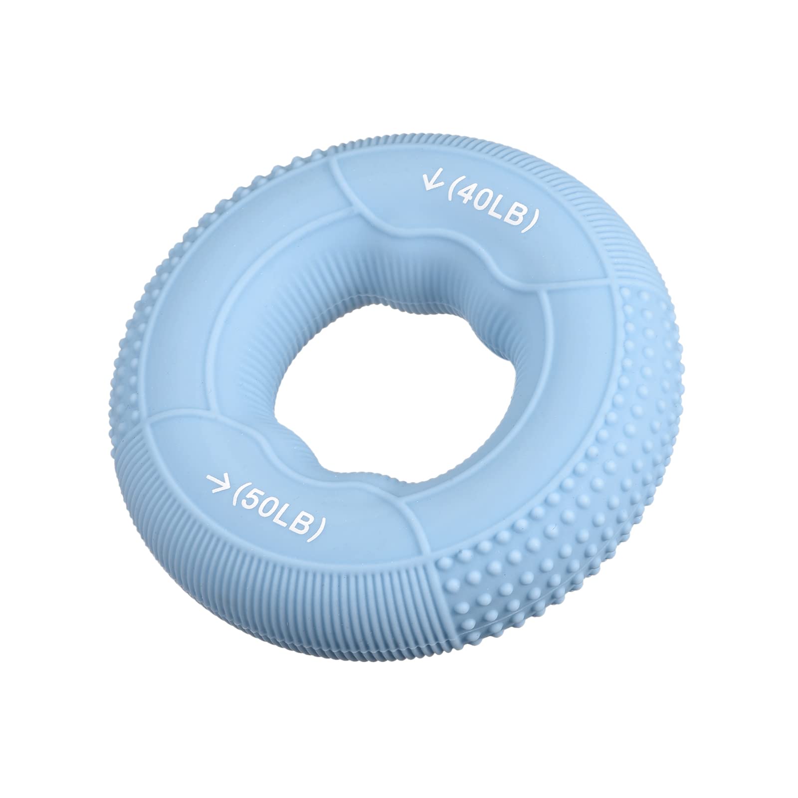 sourcing map Hand Grip Strengthener, 2.95" 40-50 Lbs Silicone Rings Fingers Forearms Exercise Grip Trainer for Rock Climbing Athletes Workout, Blue