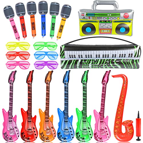 Instrumentos Musicales Hinchables 22 Piezas,Microfono Infantil,Hinchable Niños,Pack...