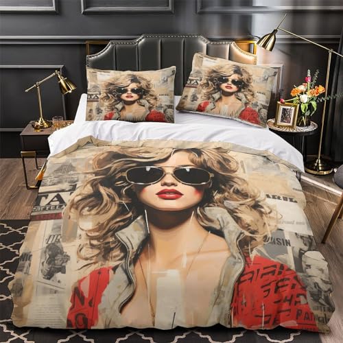 Housse de couette avec fermeture à glissière pour lit double 200x200 - 4