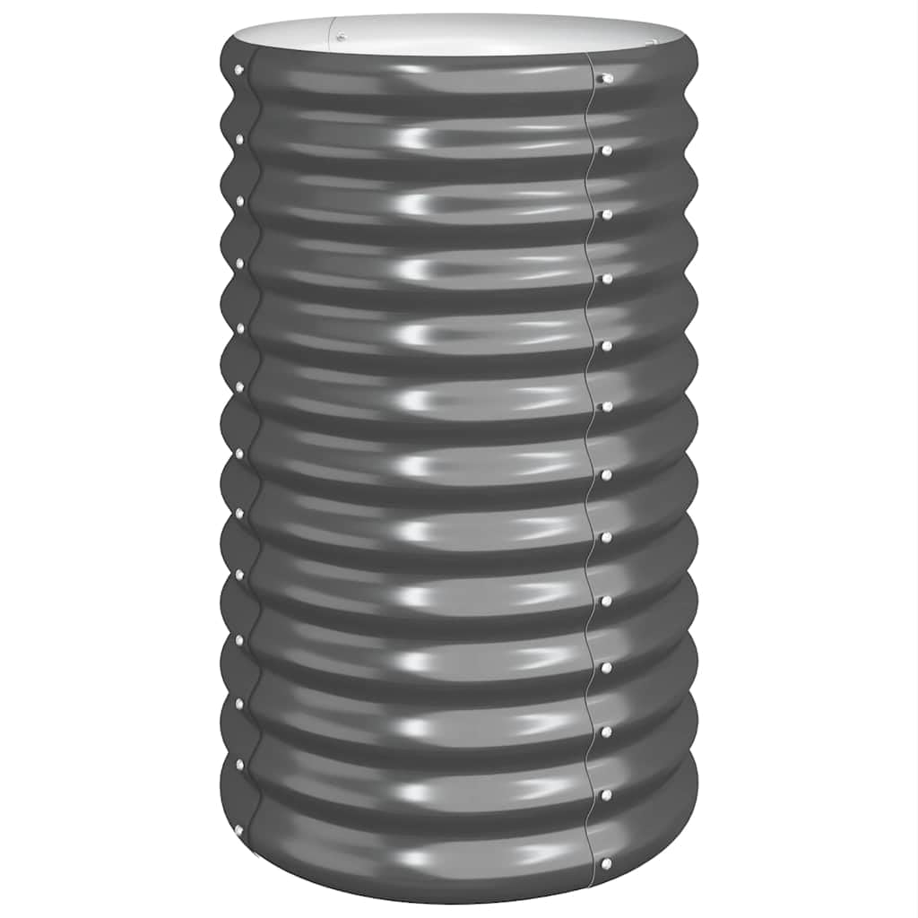vidaXL Galvanised Steel Round Raised Garden Bed 68 x 40 x 40cm - Grey