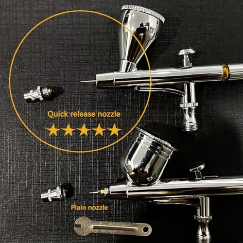 Image of Self-Centring Plug in Nozzle and Easy to Clean Airbrush Pen, 0.3mm Dual Action Airbrush, Air Brush Set Easy Clean for Painting, Nail, Makeup,Airbrush Spray Set for Painting Nails Cake Tattoo