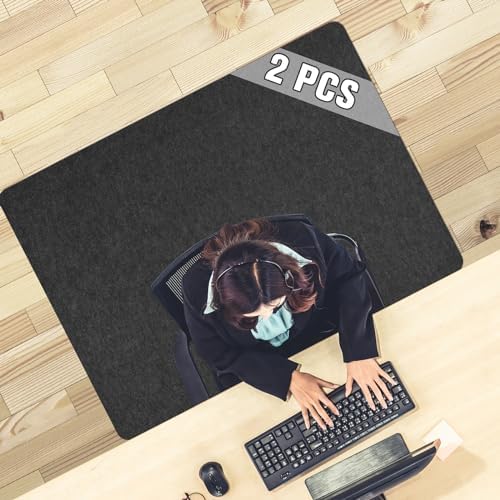 Paquete de 2 tapetes para sillas de escritorio para suelos de madera dura y azulejos, tapetes de 55 x 35 pulgadas para silla de oficina para sillas