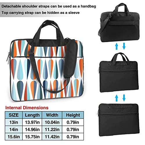 Sac à bandoulière pour ordinateur portable 15.6 inch rétro Debou Noir - 3