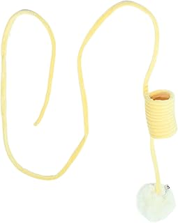WeiLaiKeQi Brinquedo de mola para gatos bolas de brinquedo de gato brinquedos macios para gatos animais de estimação brinquedos engraçados para gatos brinquedos de pelúcia para gatos brinquedo interativo para gatos, brincar, todas as raças, brinquedo de mastigar, amarelo
