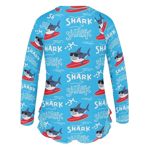 Toddler Swimsuit Girl Bathing Suit Swimwear Rash Guard Shark Long Sleeve 3T3