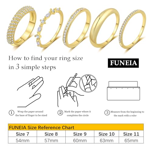 Funeia JZ2131-B-G9 Stackable Gold Rings thumb #4