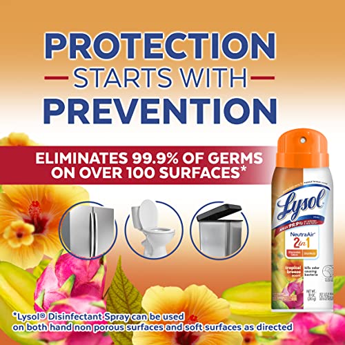 Lysol Lysol Neutraair Disinfectant Spray, 2 In 1: Eliminates Odors And Disinfects, Tropical Breeze, 10 Fl. Oz #TOP5