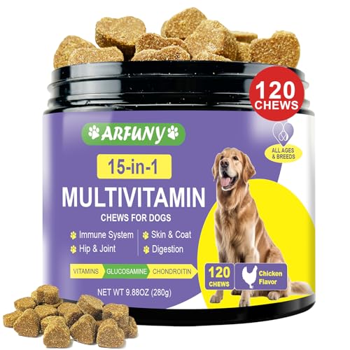 7% off - 15 in 1 Dog Multivitamin Supplement - Dog Vitamins for Immune System, Digestion, Hip & Joint, Skin &...