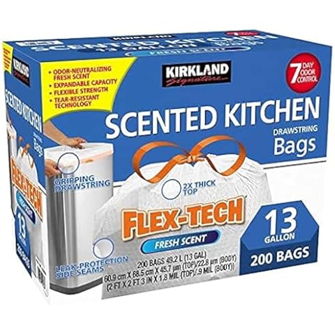 13-Gallon Scented Kitchen Trash Bags, 200-count (200-Pack) Cover