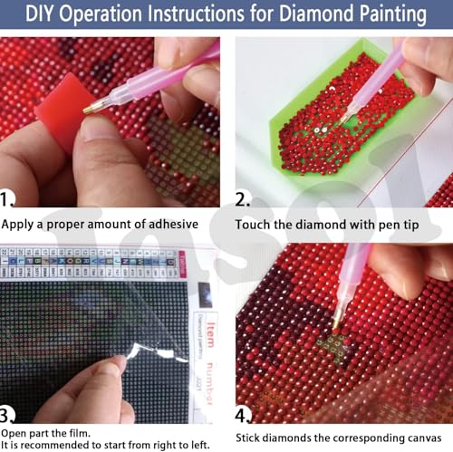 Image of Jasol Diamond Painting Kit, 40x30 Cms, Full Drill, 5D Crystals, Home Wall Decor Gift Set (Cat M4560601)