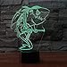 3D Ilusión Optica Luz Nocturna Led Lámpara De Mesa De Cabecera Pez Con Toque Mando A Distancia 7 Colores Cambiantes Regalos Perfectos Para Niños Navidad