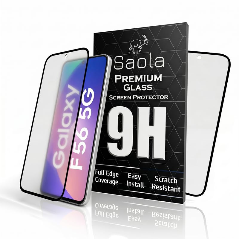 Image of Saola Anti-Glare Matte Screen Protector for Samsung Galaxy F56 5G | Smooth Touch Finish, 9H Strength Glass, Full Coverage, Bubble-Free Installation Kit | Quick & Easy Application | Pack of 1