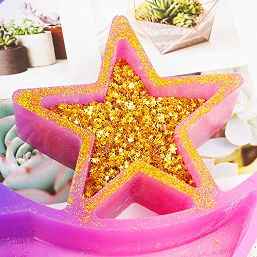 FineInno Moon & Star Dish Resin Mold, Epoxy Casting Silicone Mould, Jewellery Trinket Storage Tray Holder - Image 4