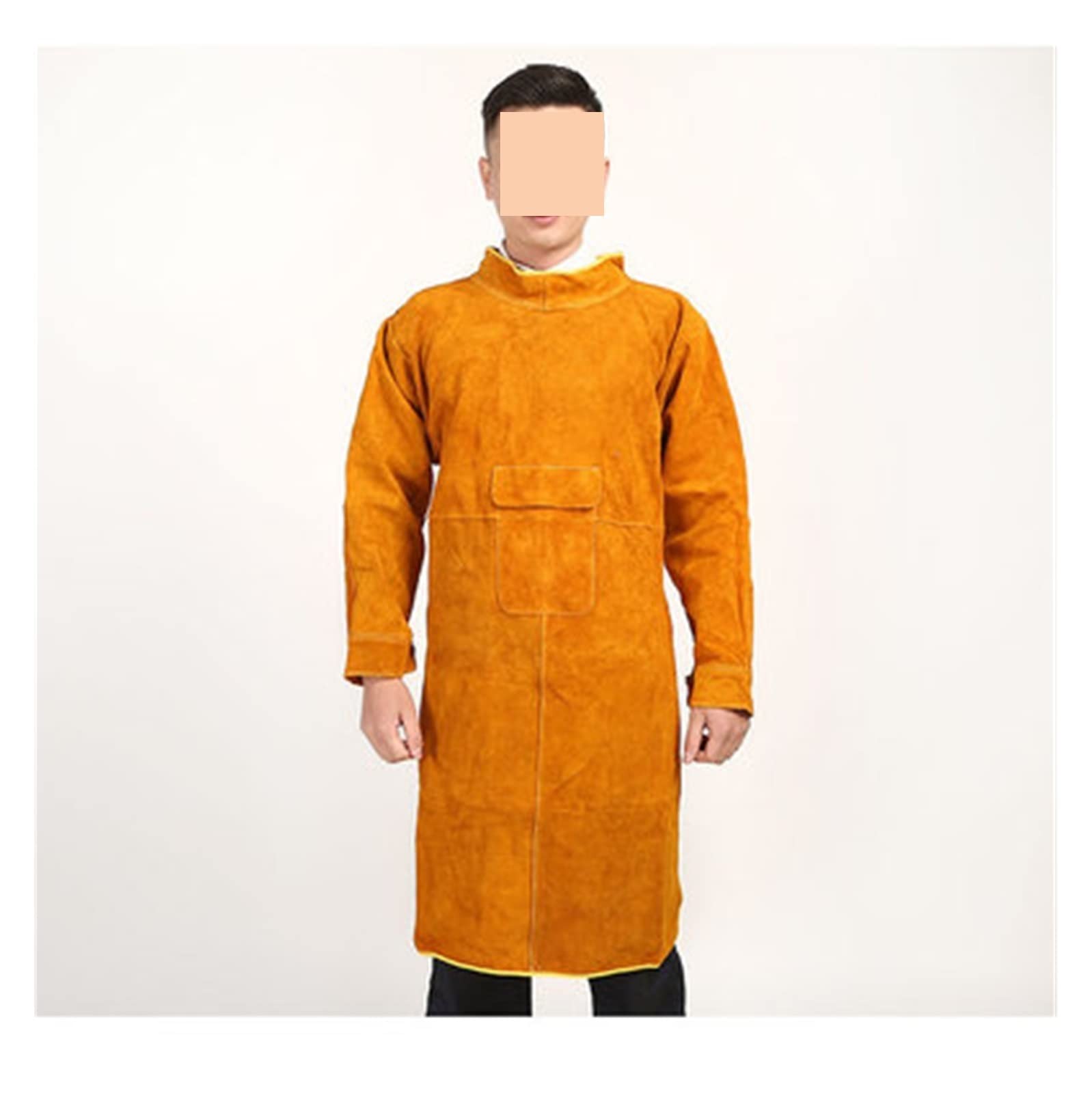 Veste de soudage robuste Tablier de soudage soudeur en cuir hommes et femmes, tablier réglable à haute température résistant aux vêtements de travail Couche de soudure résistante à la chaleur et aux f