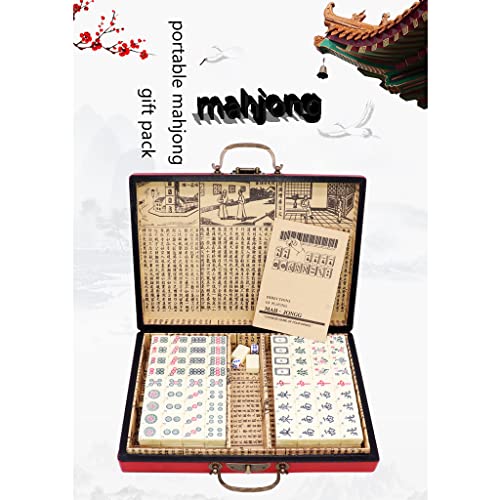 Juego Tradicional de Mahjong Chino con Caja Antigua Ornamental miniatura 4