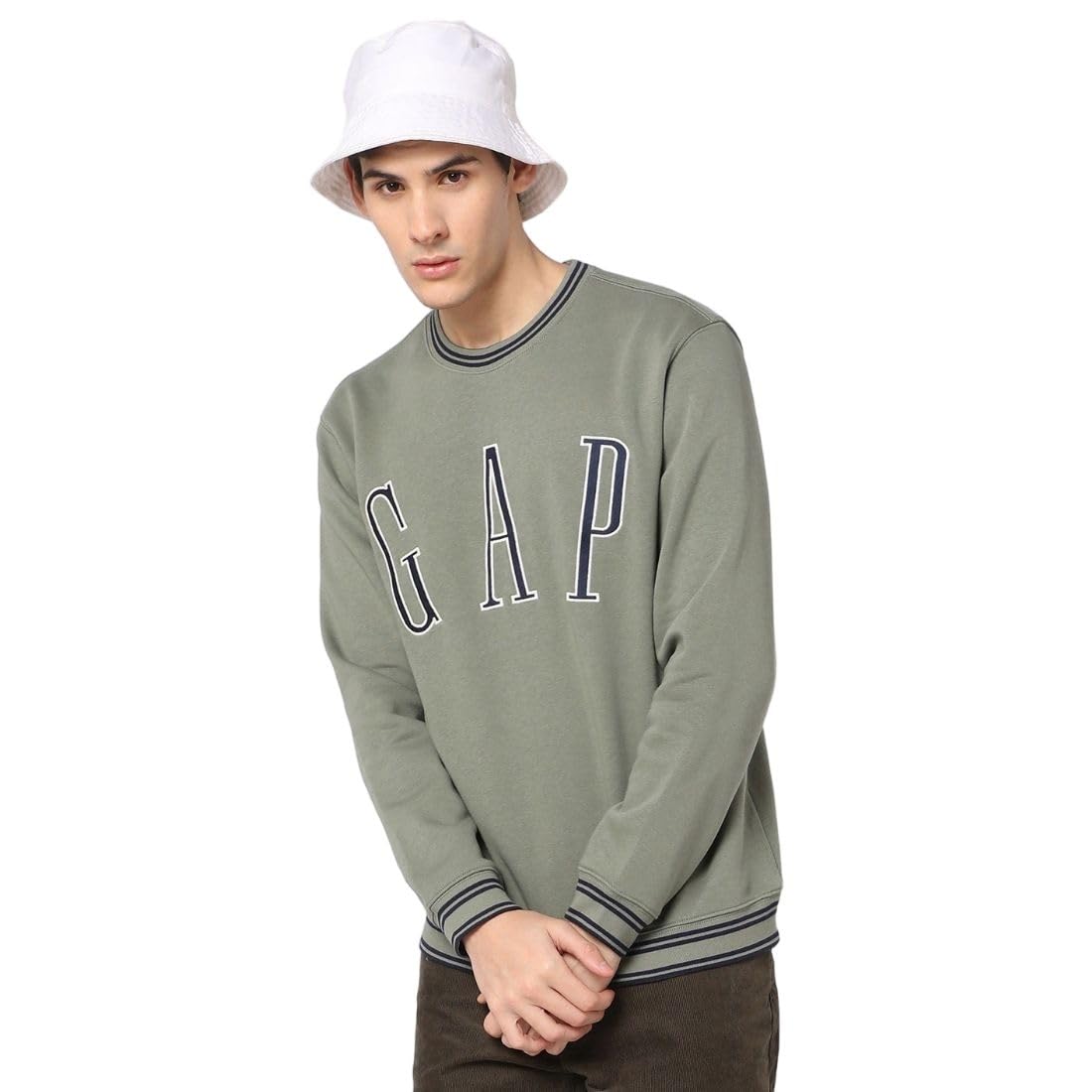 gap Men’s Regular Fit Logo Print Crew Neck Full Sleevesd Cotton Sweatshirt-picture-11