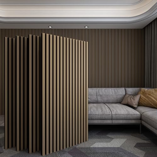 AMIGO Paneles acústicos 3D 120 x 60 x 2,1 cm, paneles de aspecto de madera, paneles de pared con efecto de madera como absorción de sonido, paneles para salón, cocina, revestimiento de pared