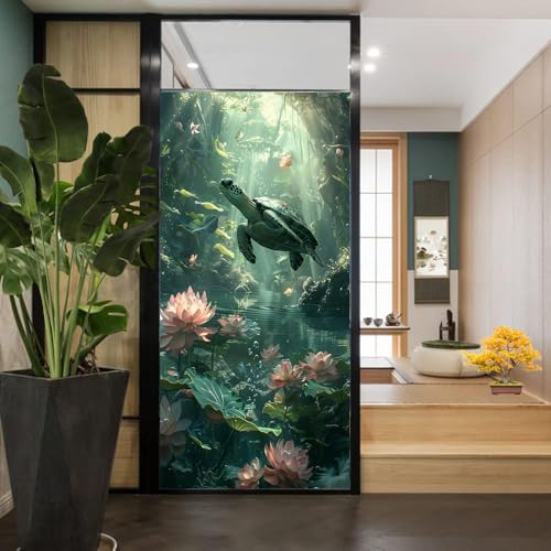 Vinilo decorativo para ventana privacidad Lotus Sea Turtle 27.6x39.4 in miniatura 5