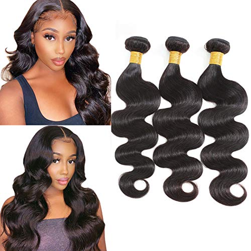 16 18 20 inches Brazilian Hair Human Hair Bundles Body Wave Wavy Weaves Hair Long Natural Color Unprocessed Virgin Peruvian Hair Bundles Weave Extension