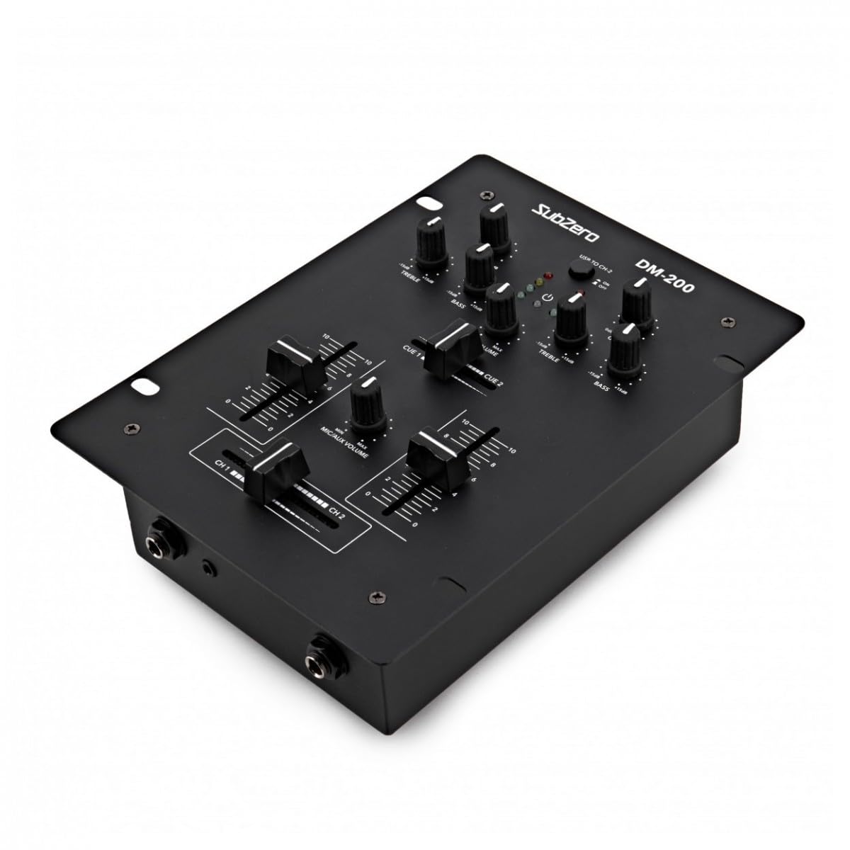2-Kanal DJ-Mixer mit Crossfader und USB SubZero DM-200 | Kompakter Zweikanal-Mixer, praktischer Crossfader für sanfte Übergänge, USB-Anschluss für Aufnahme