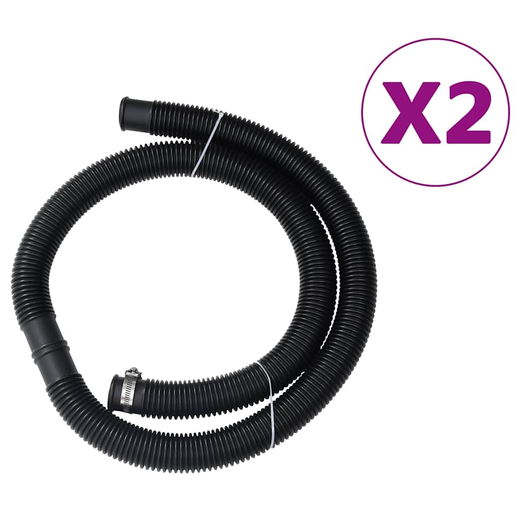 Lot de 2 panneaux solaires de piscine - 150 x 75 cm - Noir - En aluminium PE - Avec pieds de support réglables de 40 à 60 °C - Puissance de chauffage pour eau chaude