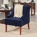HomePop Swoop Arm Living-Room-Chairs, Velvet Navy